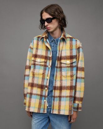 AllSaints Strabler Brushed Checked Oversized Shirt