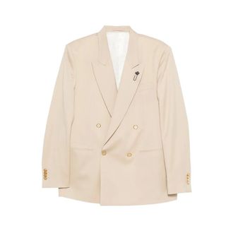 Lardini Blazers, male, Beige, Size: XS Double-breasted Jacket