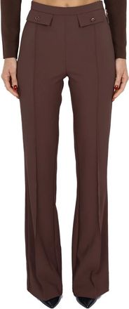 Elisabetta Franchi Dames, Broeken, Bruin, Maat: M Poliester