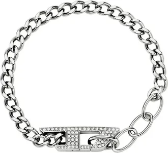 Diesel Glitz schakelarmband van roestvrij staal - Heren - Accessoires - Grijs - Maat: ONE Size