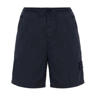 Stone Island Casual Shorts, male, Blue, Size: W32 Shorts with logo patch