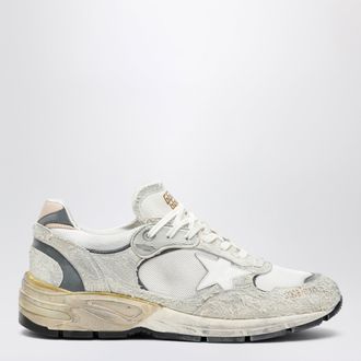 Golden Goose Sneaker Dad-Star in suede e rete bianca/argento