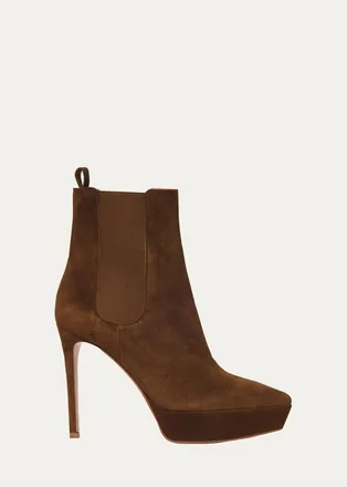 Gianvito Rossi 85mm Suede Platform Booties
