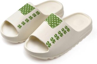 Generic Clovers U.S.A Flag Slides for Women Men Soft Thick Bottom Coconut Slippers Sandals for Bathroom Beach
