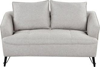 Beliani Beliani - Modern Upholstered 2 Seater Sofa Fabric Additional Pillows Grey Hobro