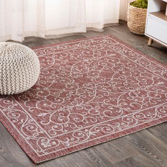 Jonathan Y Designs Charleston Vintage Filigree Textured Weave Indoor/Outdoor Square Area Rug