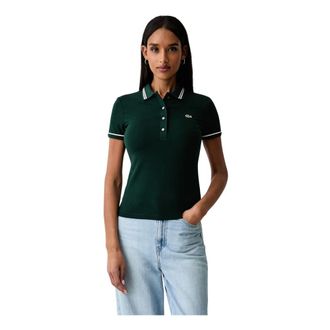 Lacoste Polo Slim Fit L.12.D con dettagli a contrasto - - Tops - Donna - Verde - XL