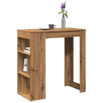 Berkfield Home Bar Table with Racks Artisan Oak 102x50x103.5 cm Engineered Wood in Brown