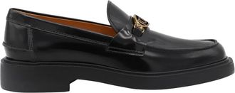 Tod's Zwarte Leren Loafers met Kettingdetail - Dames - Loafers - Zwart - 36 EU - Schoenen