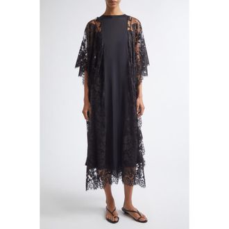 Zimmermann Valiant Silk & Lace Midi Dress in Black at Nordstrom, Size X-Small