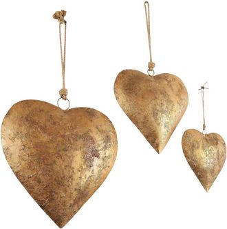OEM Campanas De Coraz&oacute;n De Metal, 3 Piezas, Colgante - Oro Rosa
