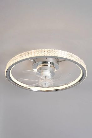 BHS Lyona LED Dimmable Fan Ceiling Light in Silver