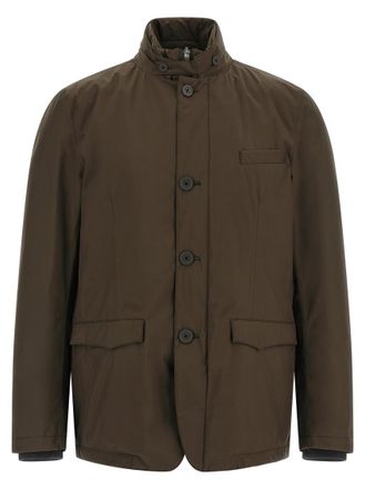 Herno Brown Mock Collar Jacket