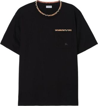 Burberry T-shirt met ronde hals - Heren - T-shirts - Zwart - S - Katoen - Tops