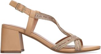 Bibi Lou Verfraaide sandalen met blokhak - Beige