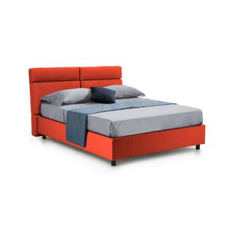 Dmora Cama Doble Annus, Cama Doble Con Colch&oacute;n Incluido, Desenfundable Hecho En Italia, Con Almacenamiento, Naranja