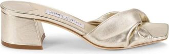 Jimmy Choo London Lyn 45 Metallic Nappa Sandals, Brand Size 36.5 ( US Size 6.5 )