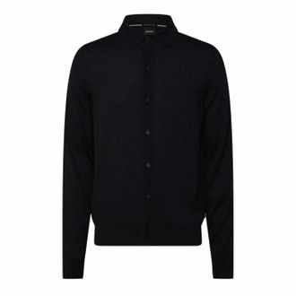 HUGO BOSS Heren Virgin Wol Overhemd (Donkerblauw)