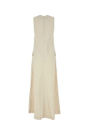C & M Camilla and Marc Womens Sand Stretch Polyester Blend Floris Dress Ivorymarle Abiti