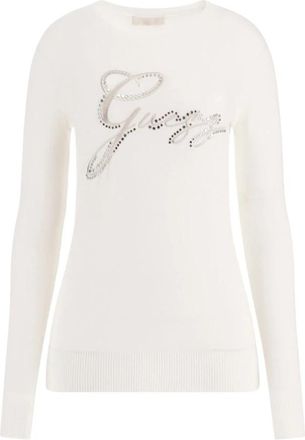 Guess Rondgebreide trui met ronde hals - Dames - Ronde hals truien - Beige - XS - Truien & Vesten