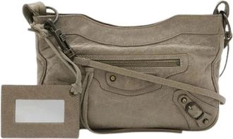 Balenciaga Pre-owned Leren Crossbody Tas - Dames - Vintage Schoudertas - Grijs - ONE Size - Leer - Vintage