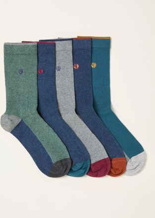 Fat Face FatFace Navy 5 Pairs of Colour Block Socks