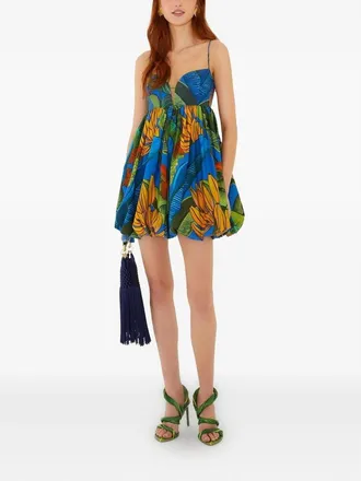 Farm Rio Blue Banana Grapes Mini Dress