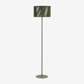 Sklum L&aacute;mpara De Pie Solar Led Inal&aacute;mbrica Para Exterior En Hierro Y Cuerda Trenzada Krabi Sklum