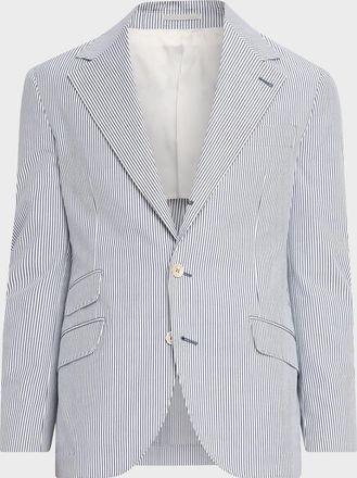 Brunello Cucinelli Men & apos;s Cotton-Blend Single-Breasted Jacket