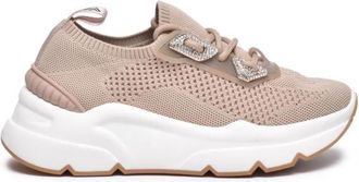 Emanuelle Vee Sok sneaker met rubberen zool - Dames - Sneakers - Beige - 37 EU - Polyester - Schoenen