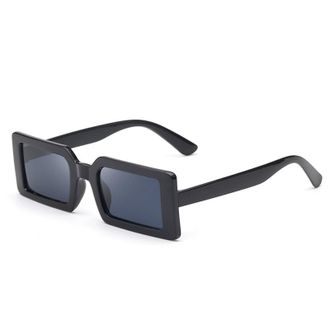 Generic Small Frame Outdoor Men Sunglasses Vacation Women Commuter Driving Sun Glasses(Black)