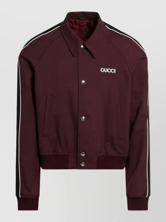Gucci collared jacket contrast piping ribbed trims