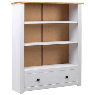 Berkfield Home Bookcase White 80x35x110 cm Solid Pine Wood Panama Range | Size: 80 x 35 x 110 cm