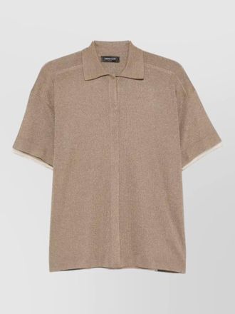 Fabiana Filippi relaxed metallic finish polo collar top