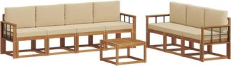 vidaXL Conjunto De Sof&aacute;s De Exterior 8 Uds. Natural Y Beige Vidaxl