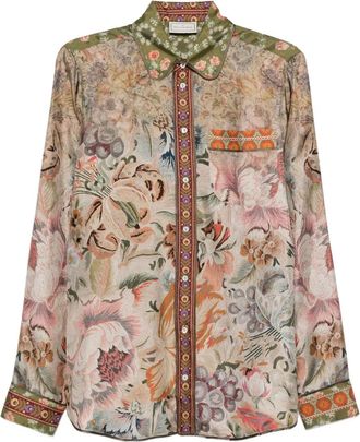 Pierre-Louis Mascia Camicia a fiori - Verde