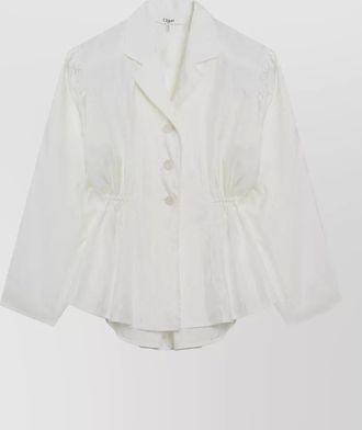 Chlo&eacute; silk blend blouse collared peplum waist