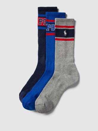 Ralph Lauren Socken mit Label-Details im 3er-Pack Modell VARSITY in Royal, Größe 40-46