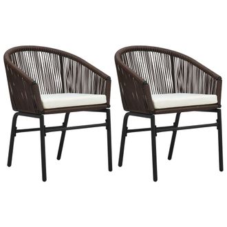 vidaXL Sedie Da Giardino 2 Pz Marroni In Rattan Pe - Vidaxl