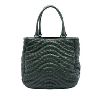 Bottega Veneta Pre-owned Tote Bags, female, Green, Size: ONE SIZE Pre-owned Woven Nappa Tote