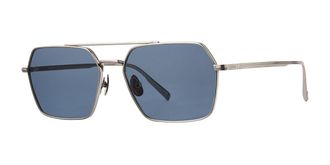 Garrett Leight ALTA SUN BBSV/SFNEP Mens Sunglasses Silver Size 57