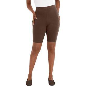 Jessica London Everyday Stretch Cotton Bike Short in Chocolate at Nordstrom, Size 40
