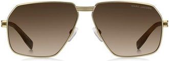 Marc Jacobs 61mm Gradient Navigator Sunglasses in Matte Gold Havana/Brown Sf at Nordstrom
