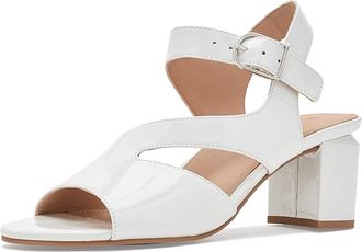 Johnston & Murphy Samantha Asymmetrical Sandals Womens Sandals White Patent Leather : 6.5 M