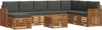 vidaXL Conjunto De Sof&aacute;s De Exterior 9 Uds. Natural Y Antracita Vidaxl