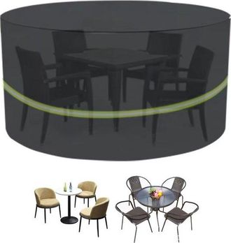 OEM Funda Antipolvo Redonda Para Muebles De Exterior, Tela Oxford 210d, Funda Impermeable Y Antipolvo Para Mesa Redonda De Jard&iacute;n, 180 120 71 Cm
