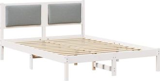 vidaXL Estructura De Cama Con Cabecera Gris Claro 140 X 200 Cm Vidaxl