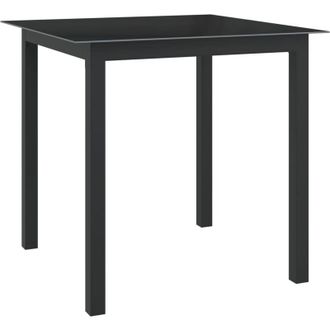 vidaXL Tavolo da Giardino Nero 80x80x74 cm in Alluminio e Vetro - Vidaxl