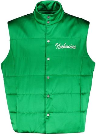 Nahmias Logo Detail Gewatteerde Bodywarmer - Heren - Bodywarmers - Groen - XL - Polyester - Jassen