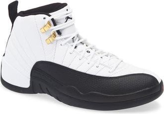 Nike Jordan Air Jordan 12 Retro Basketball Sneaker in White/Black/Taxi at Nordstrom, Size 8